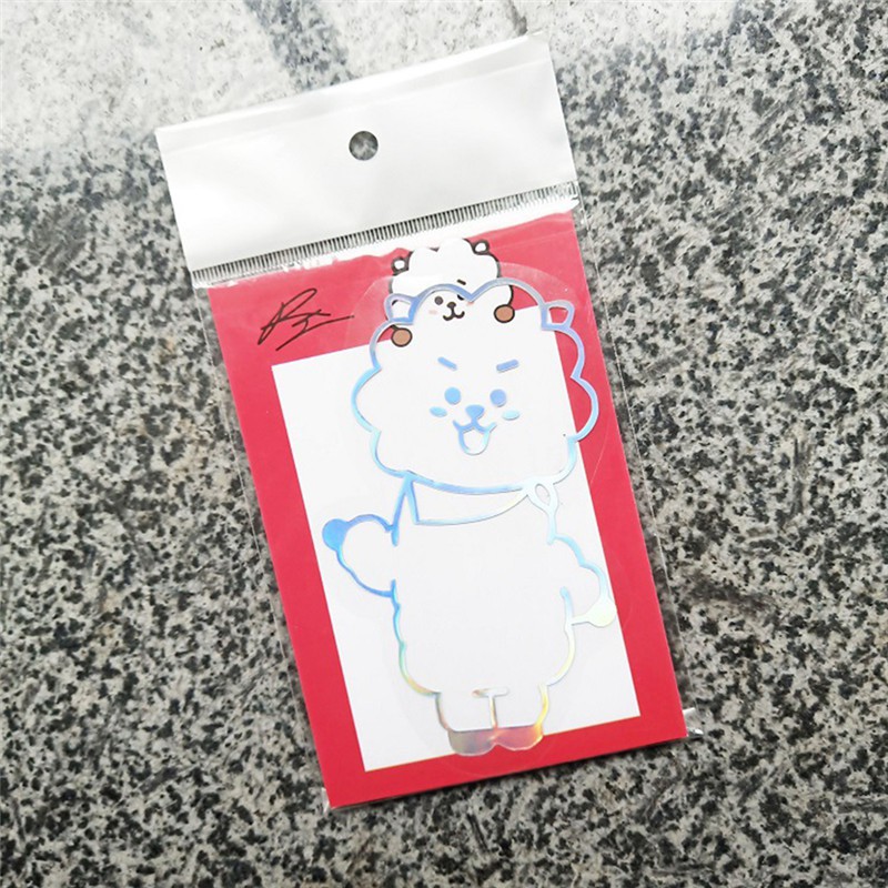 KPOP BTS Stiker J-HOPE JIMIN V JIN untuk Telepon Dinding dengan Bahan Mudah Dilepas Gambar Kartun