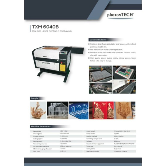 Jual Mesin Laser Cutting CO2 Mini Photon Tech TXM 6040B