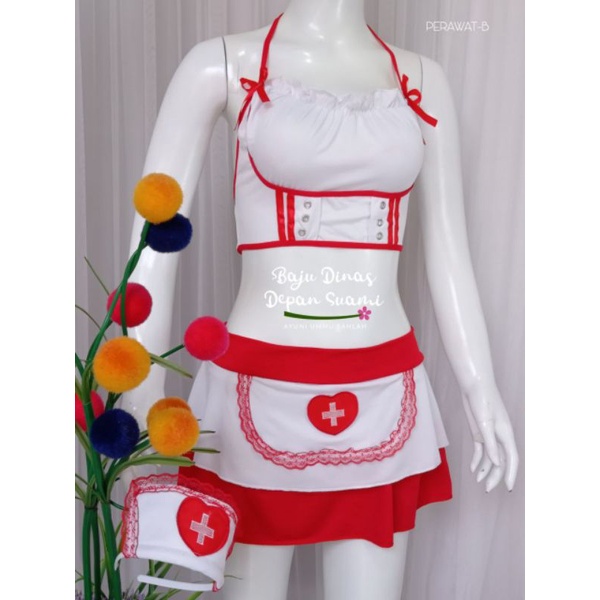 LINGERIE COSPLAY KOSTUM PERAWAT B BDDS / KOSTUM MANJAH PERAWAT - LINGERIE COSPLAY BDDS - HOT LINGERI