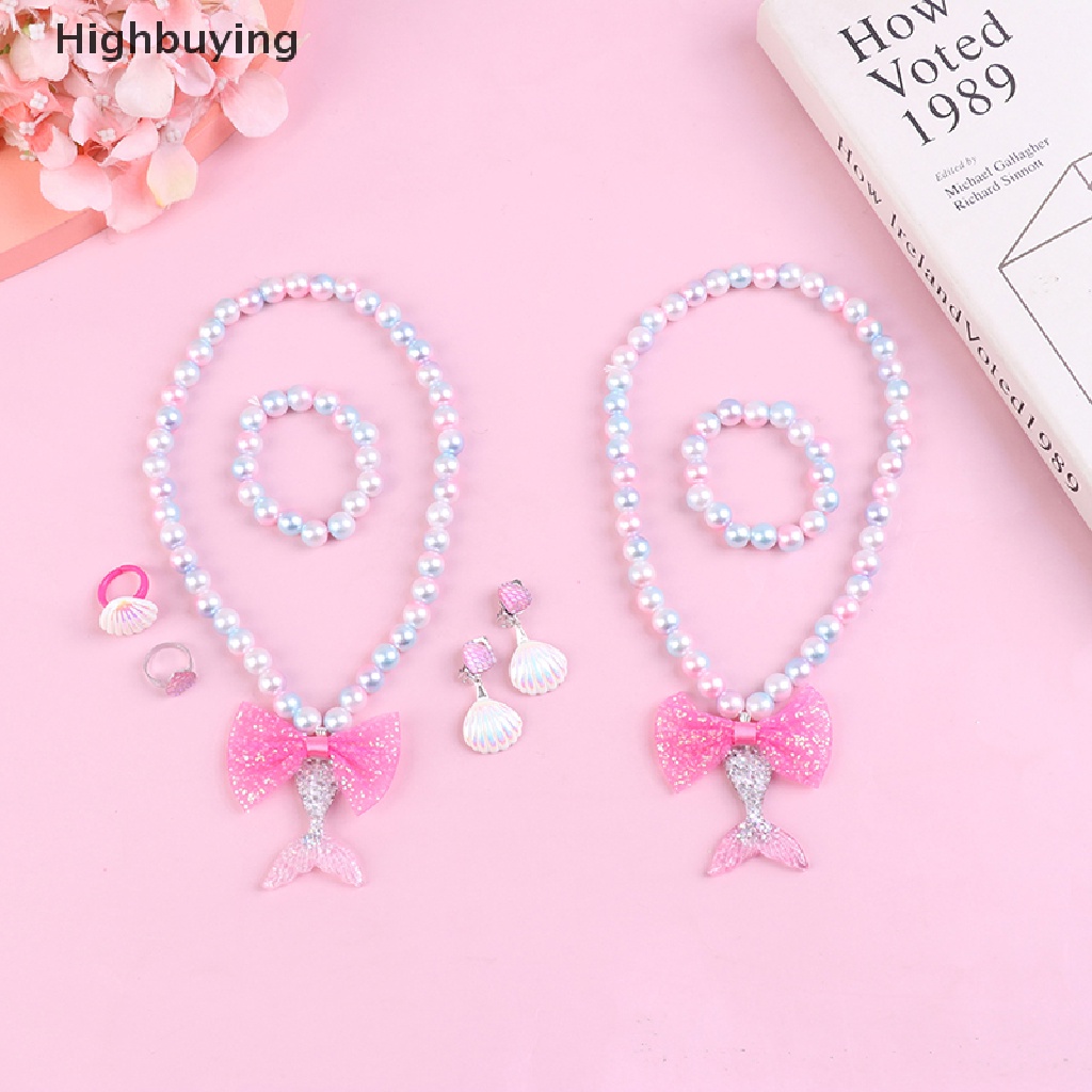 Hbid 1 Set Kalung Manik-Manik Adjustable Dengan Liontin Ekor Mermaid Untuk Anak Perempuan Glory