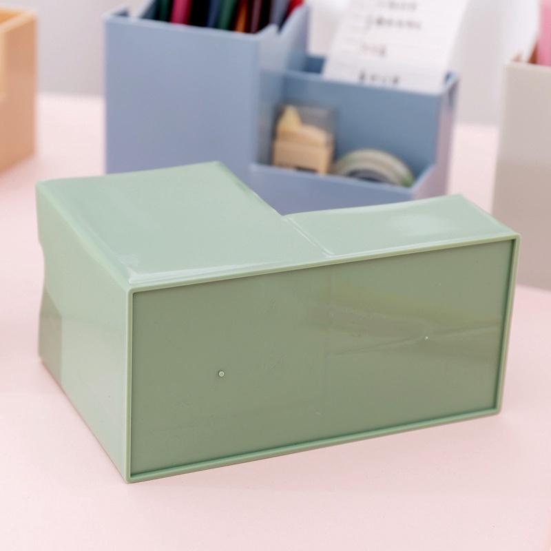 Multifunctional Plastic Pen Holder Cosmetic Storage Box Desktop Drawer Desk Organizer