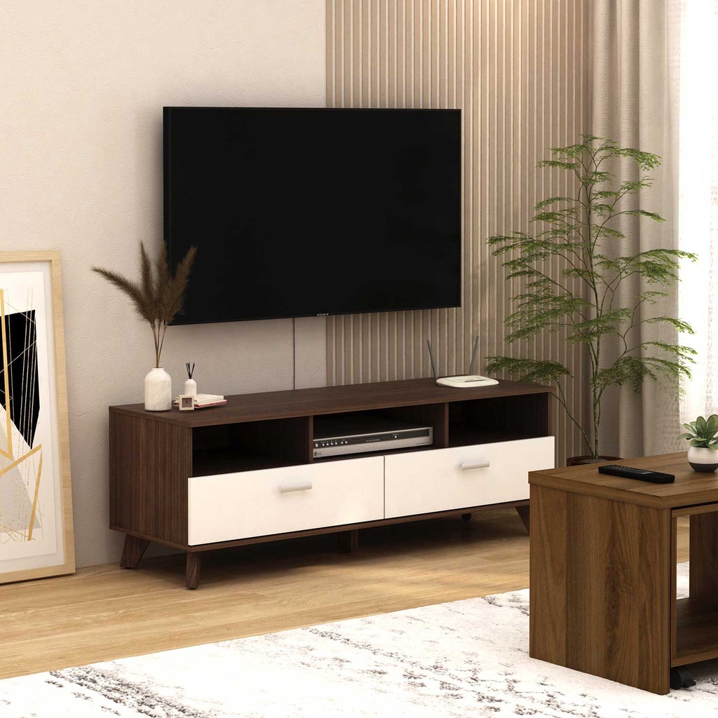 [DIRAKIT] Meja TV Rak TV Arsen TV 123 American Walnut - White prodesign