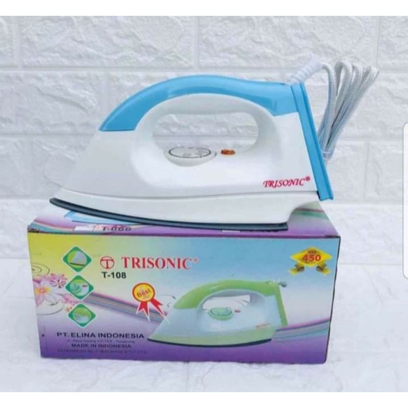 SETRIKA BAJU / Setrika pakaian listrik / setrika trisonic T 108/TERMURAH SETRIKA MODEREN