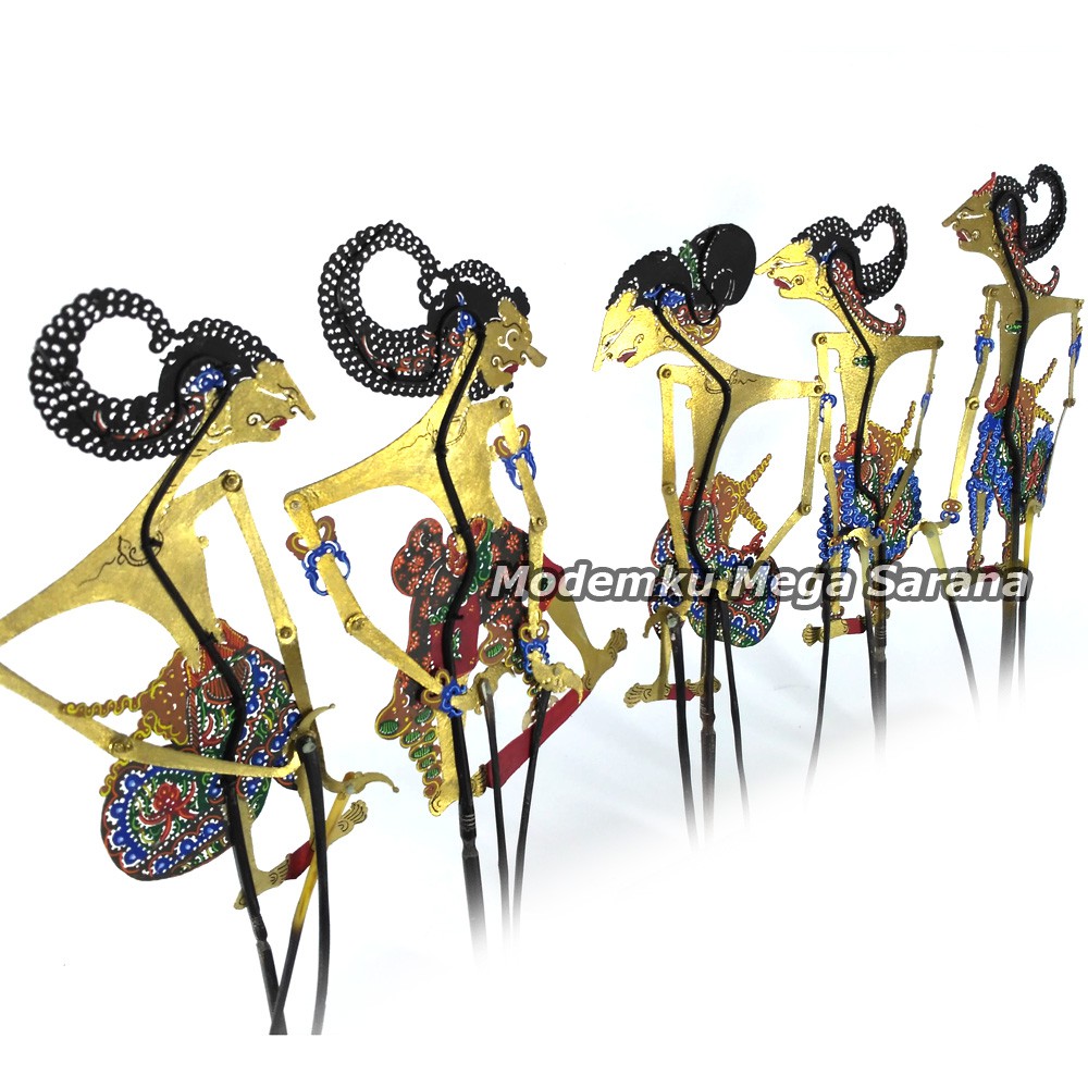 Miniatur Wayang Kulit Mini Super Halus 20 cm - Pendawa Lima