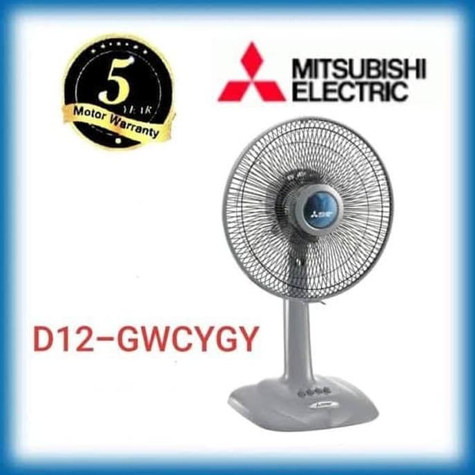 Kipas Angin Meja Mitsubishi D12GS 12 Inci Biru, Hijau, Abu-Abu, Kuning