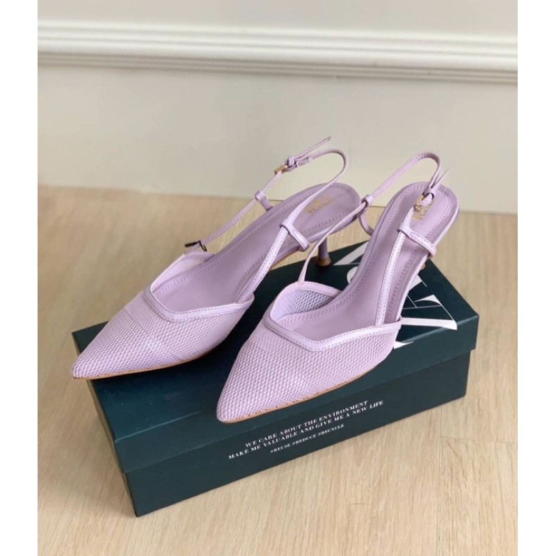 ZS353 Zara Mesh Lilac Slingback Heels