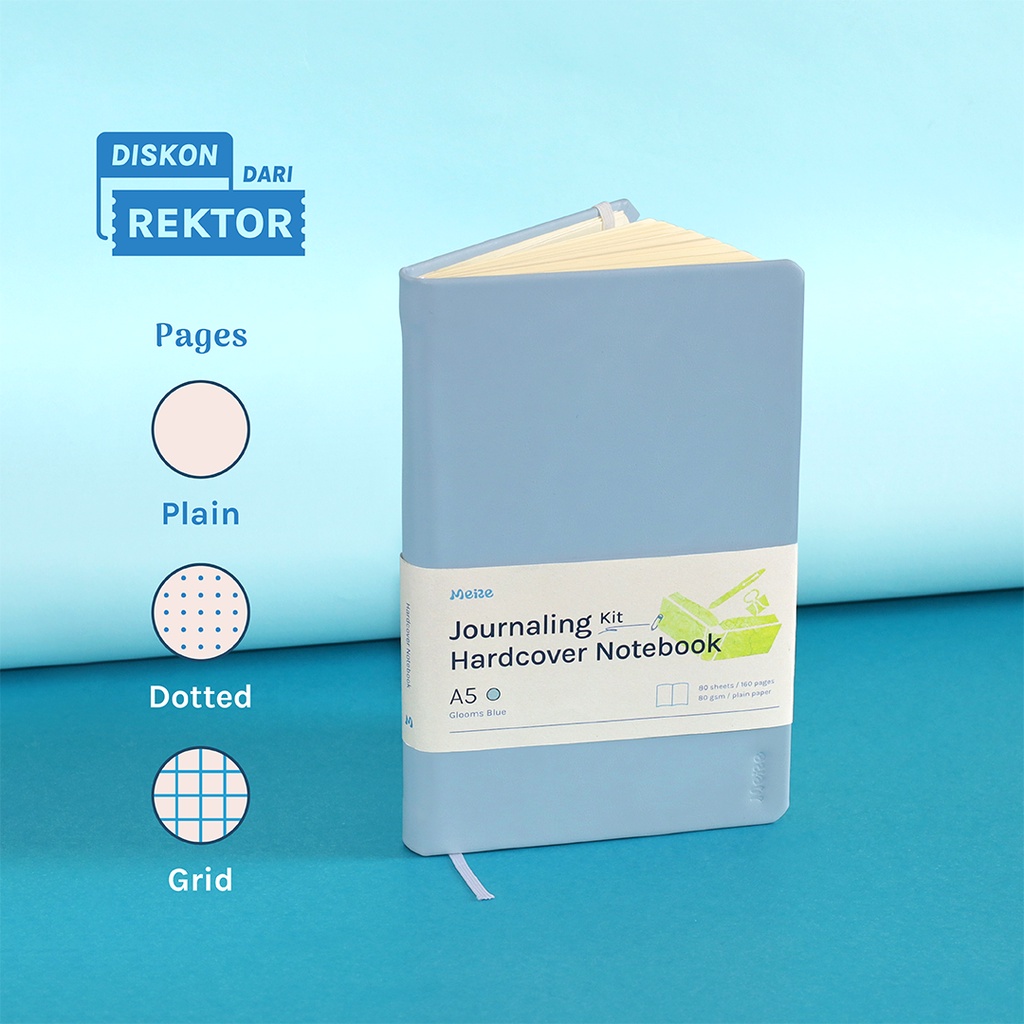 

Journal Note Book Hardcover A5 | Glooms Blue - Plain Paper | Buku Catatan Polos - Jurnal - Diary - Agenda - Planner