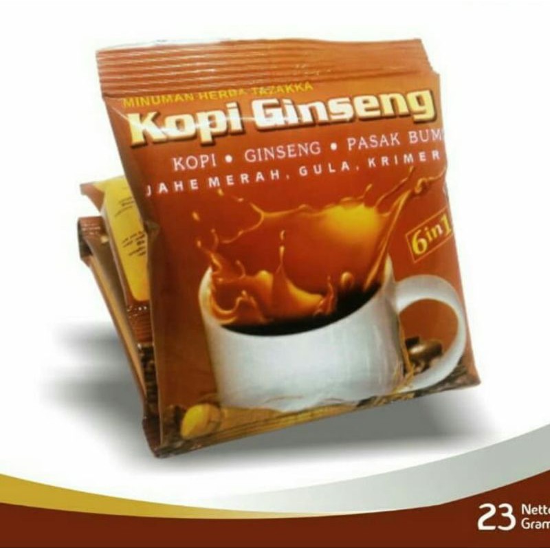 

minuman instan kopi ginseng tazakka 1 renteng isi 10 shacet original berkualitas