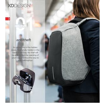 tas ransel anti maling tas anti maling tas charger tas anti thief - Hitam