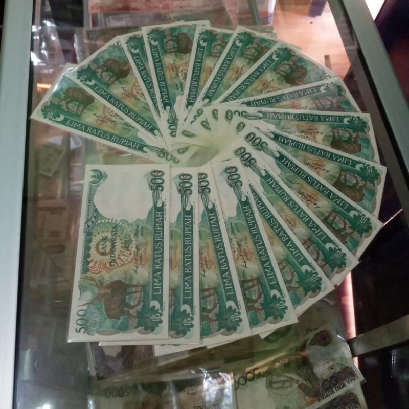 uang kuno 500 kijang 1988 asli
