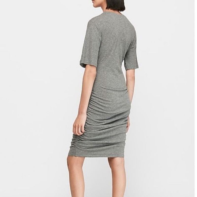 Exp** ruched sleeved dress / sisa export