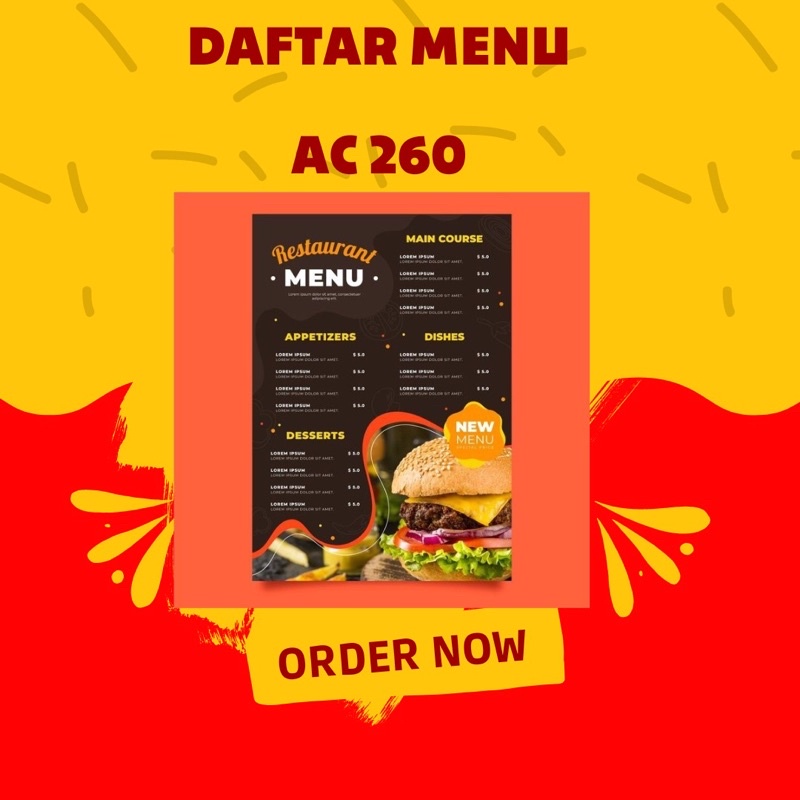 

CETAK DAFTAR MENU 1 SISI
