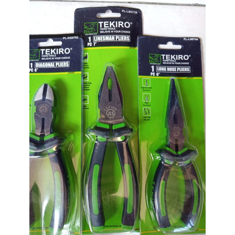 Tang Tekiro Set Kombinasi 7&quot; Lancip 6&quot; Potong &quot; Paket Tang Tekiro