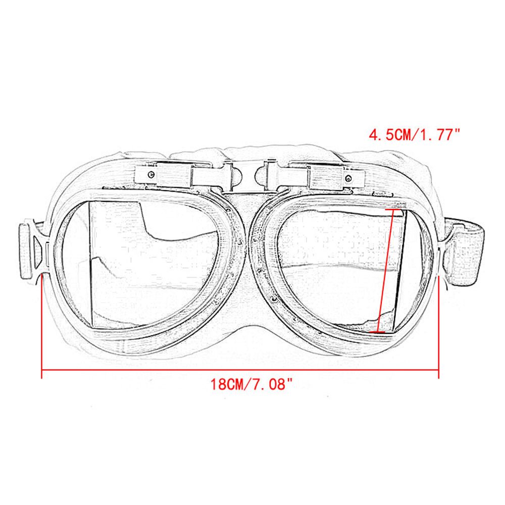 TOP Eye Protection Pilot Vintage Motorcycle Glasses Retro Goggles Dustproof Protective Gears Lens Frame Snowboard Sunglasses Cruiser Scooter/Multicolor