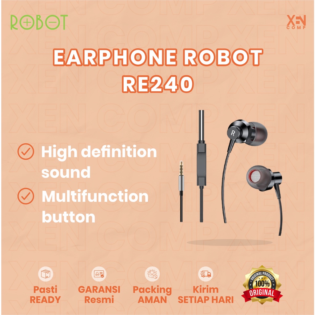 EARPHONE / HANDSFREE / HEADSET Universal ROBOT RE240 / RE240S