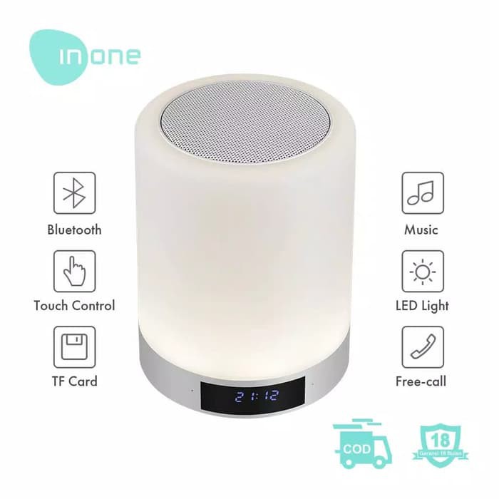 inone speaker bluetooth light LED Portable - Putih