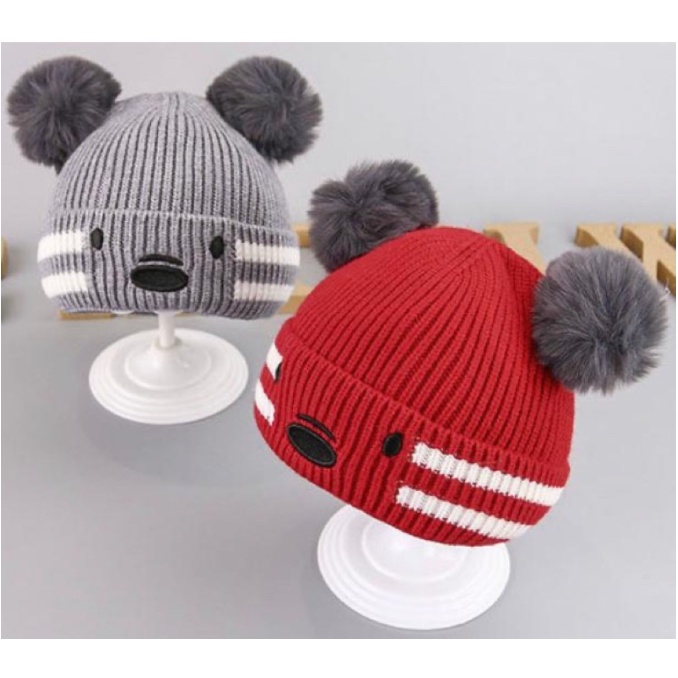 kiddiwear TOPI ANAK TOPI RAJUT POMPOM KOALA TOPI BAYI KOALA RAJUT TP1