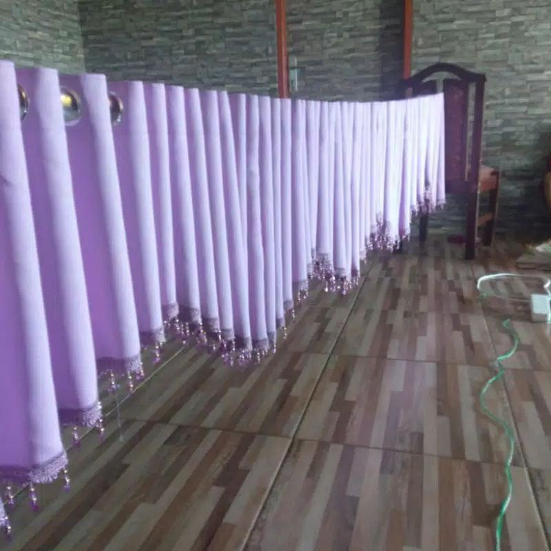 gorden poni pisah atas pintu poni gorden mewah bahan blakcout impor paken renda