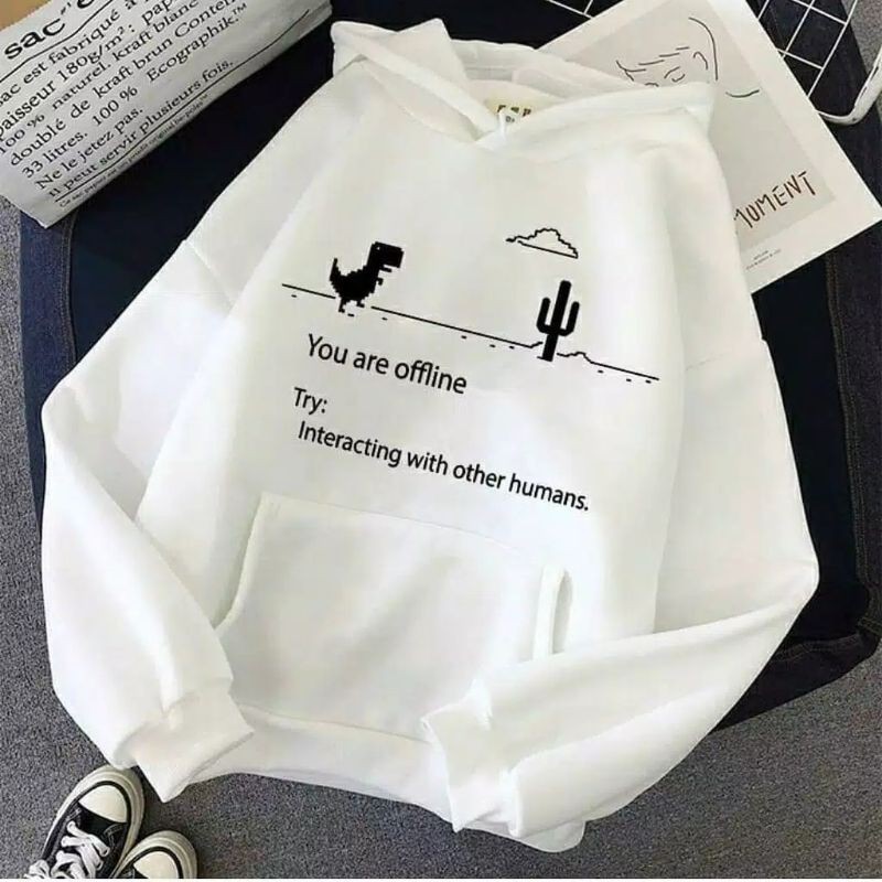 OFFLINE SWEATER JAKET HOODIE OVERSIZE WANITA | HOODIE OVERSIZE WANITA KOREAN STYLE-4