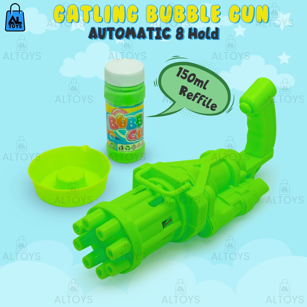 Mainan Gelembung Sabun 8 Mata Gatling Bubble Gun Automatic SH676