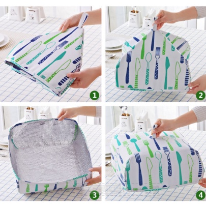 Tudung Saji Lipat 37x37x15 Penutup Makanan anti Panas dingin aluminium Foil depot rumah tangga dapur