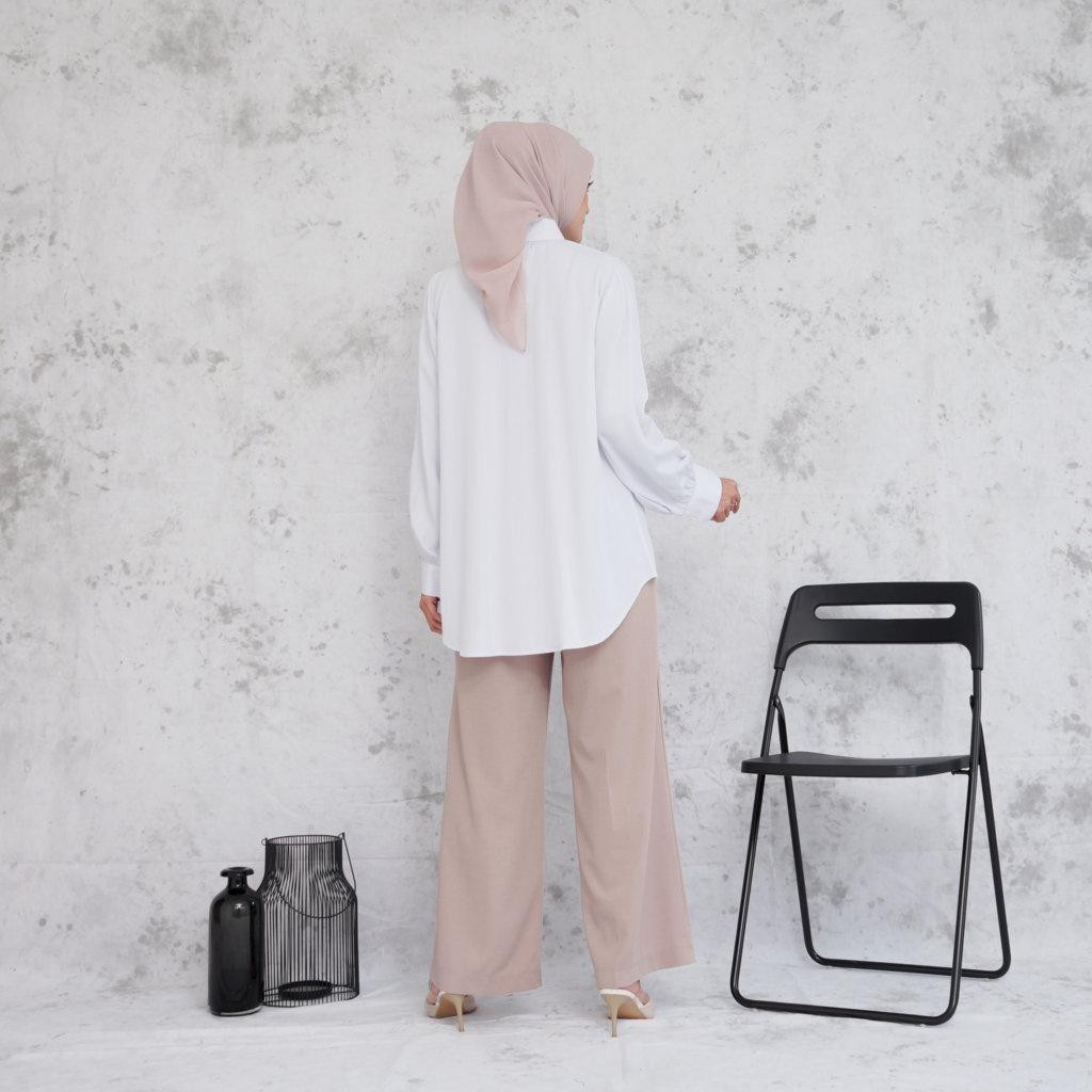 EVONNE Noora Shirt White Basic Oversize Pattern LD114 E82-04