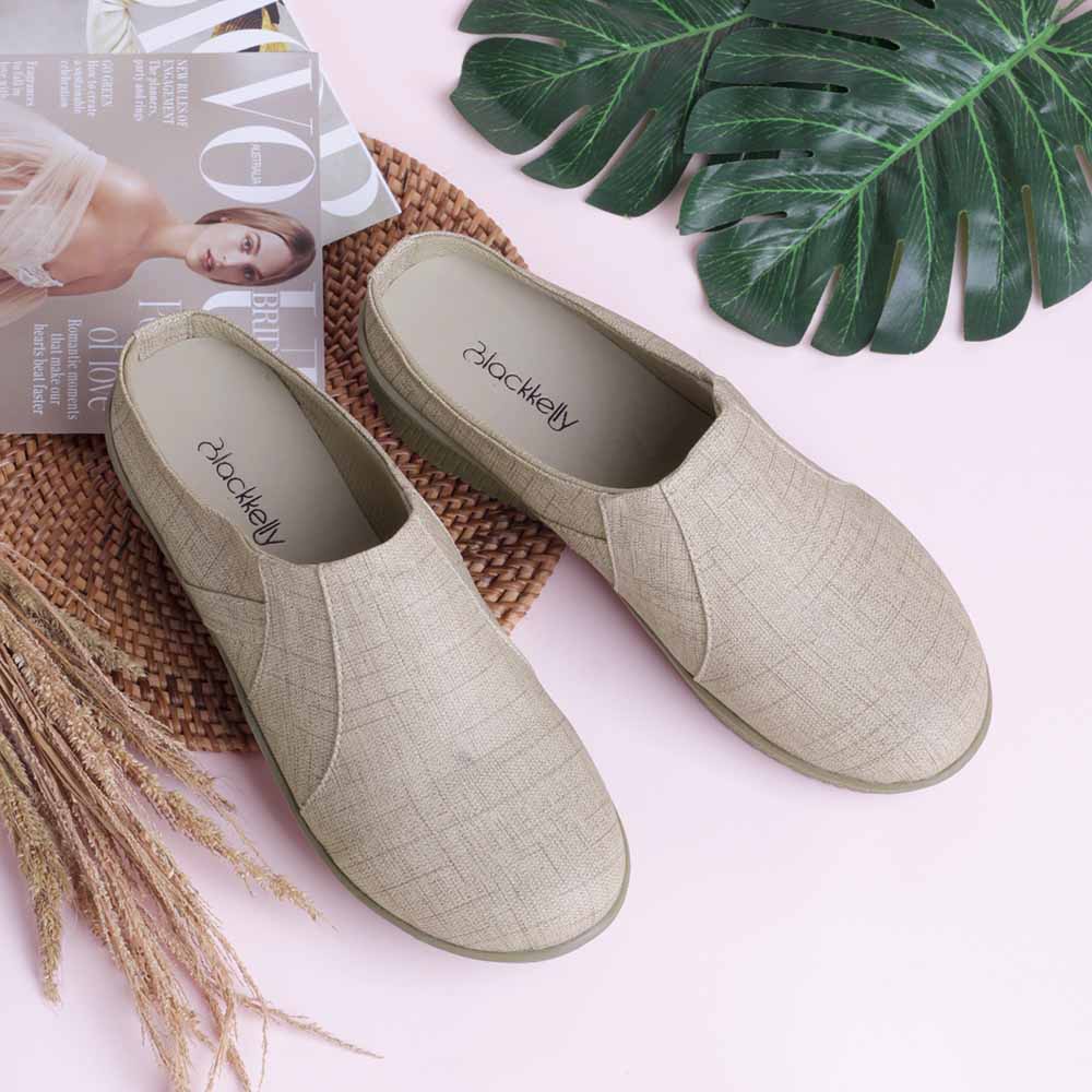 sandal slip on wanita murah, sandal bustong wanita murah, sepatu sandal wanita, sandal mules wanita murah LKR841