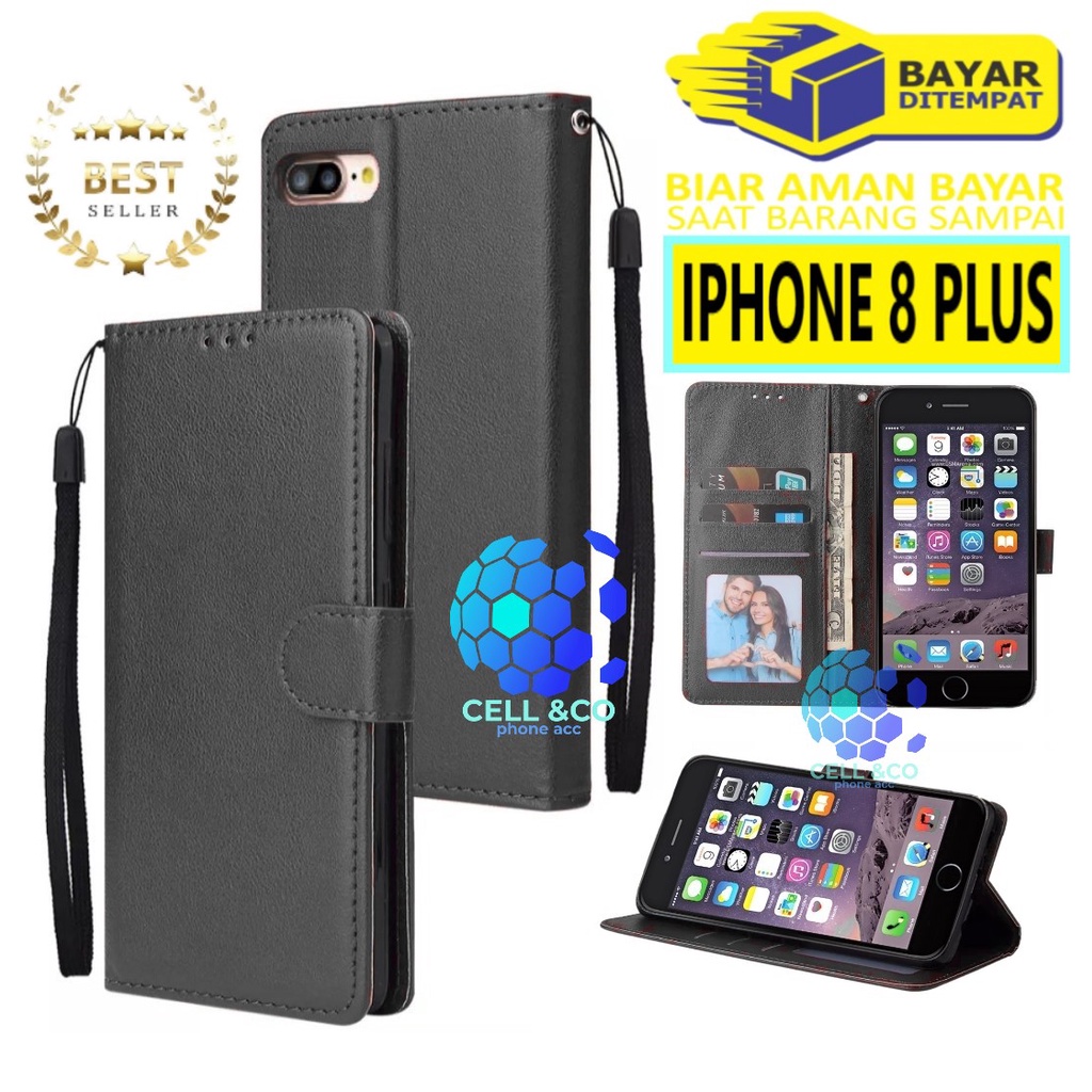 Flip cover IPHONE 8 PLUS Flip case buka tutup kesing hp casing hp flip case leather wallet