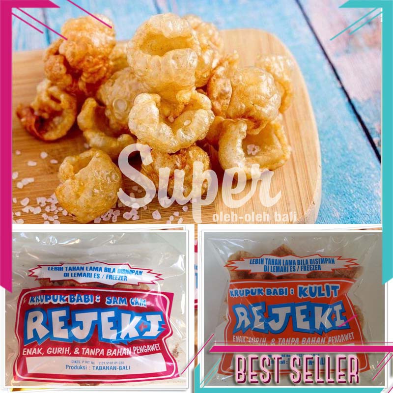 

Babi Kerupuk Samcan REJEKI 70gr Camilan Khas Bali krupuk rambak babi asli bali