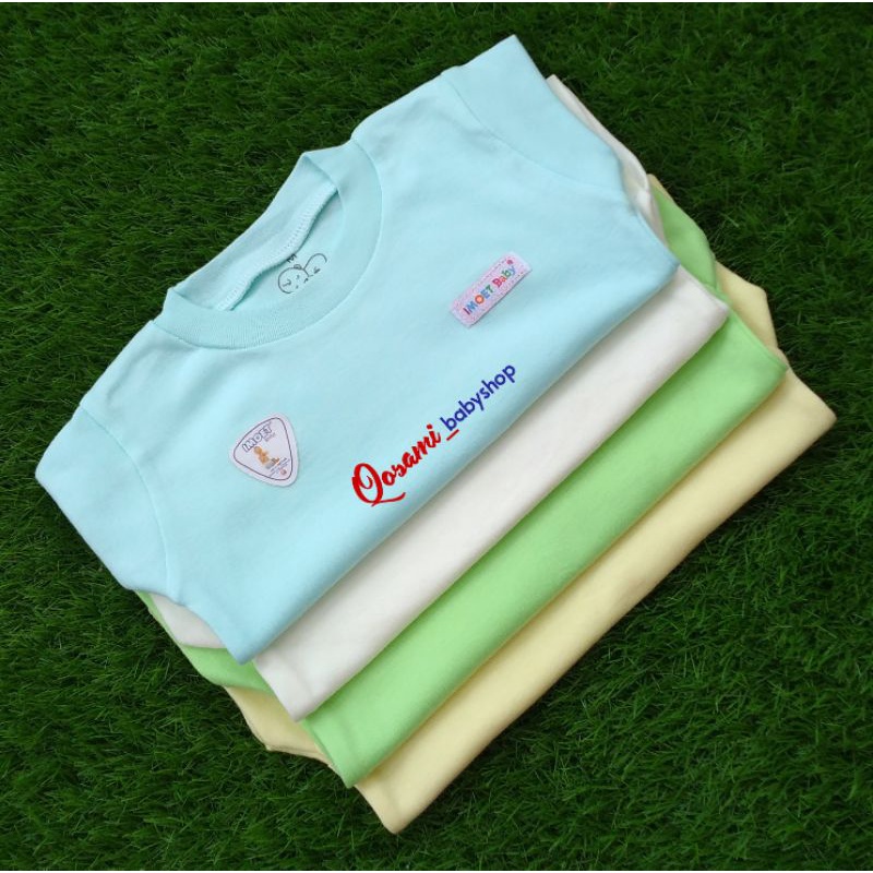 IMOET BABY 4 pcs Kaos Oblong Pendek Bayi Polos Uk M, L, XL SNI