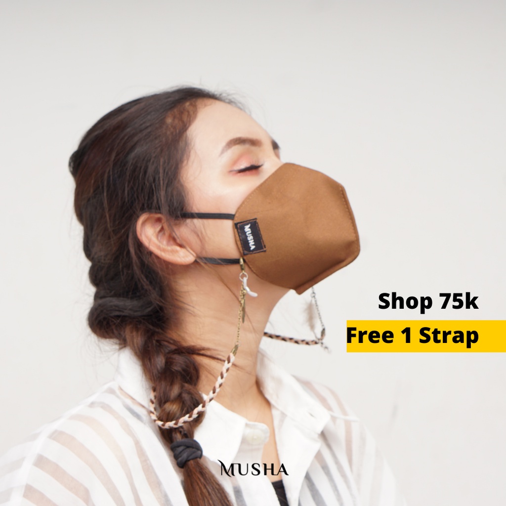 MUSHA Strap Masker - Braid 3 colors Earth Series | Tali masker / strap masker