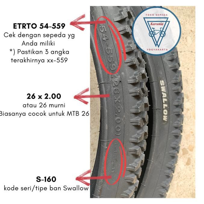 Ban Luar 26 x 1.90 (50-559) Sepeda MTB Gunung. SWALLOW DELI TIRE