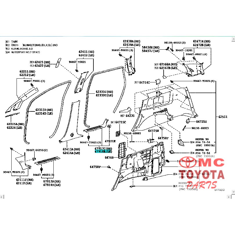 Cover Body Plat Scuff Belakang kiri Toyota Innova 67918-0K070-A0