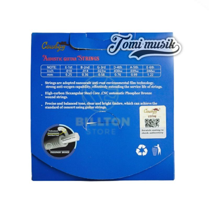 SENAR GITAR ORIGINAL AKUSTIK COWBOY STRINGS 010