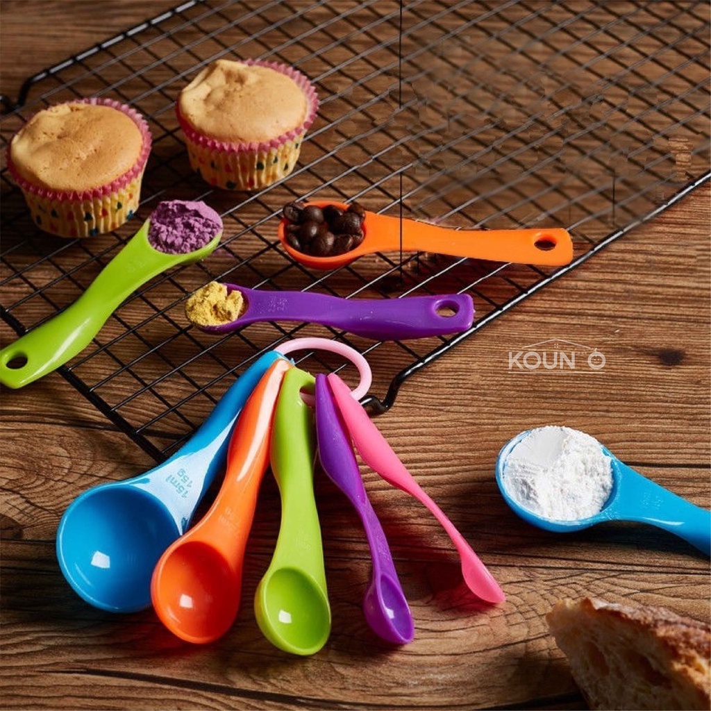 Sendok Takar Set 5 in 1 Takaran Plastik Warna Serbaguna Bumbu Dapur Measuring Gram Spoon Baking