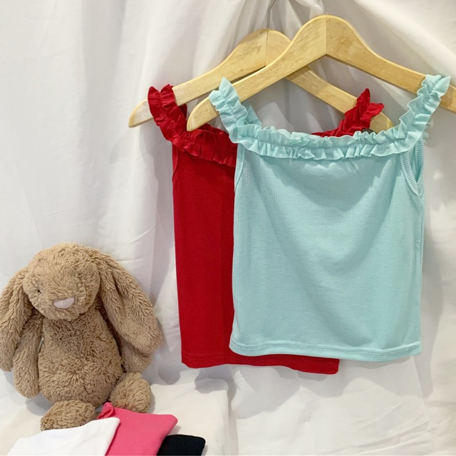 Rib ruffled tee | kaos rib tanktop anak