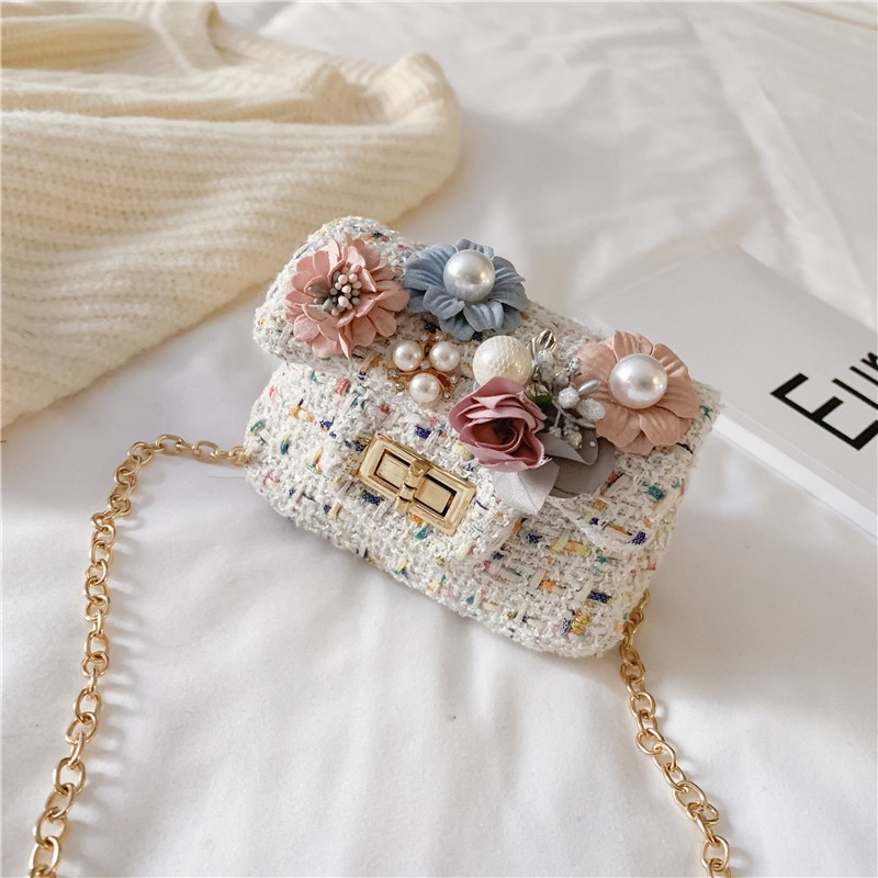 Kids Girls putri Cute Cotton Linen Small Square Handbag Child Sling Bag/Tas Dompet Mini Tali Kepala