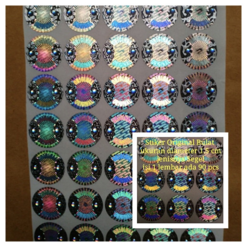 Stiker Segel Hologram Original Warna Silver 1,5cm