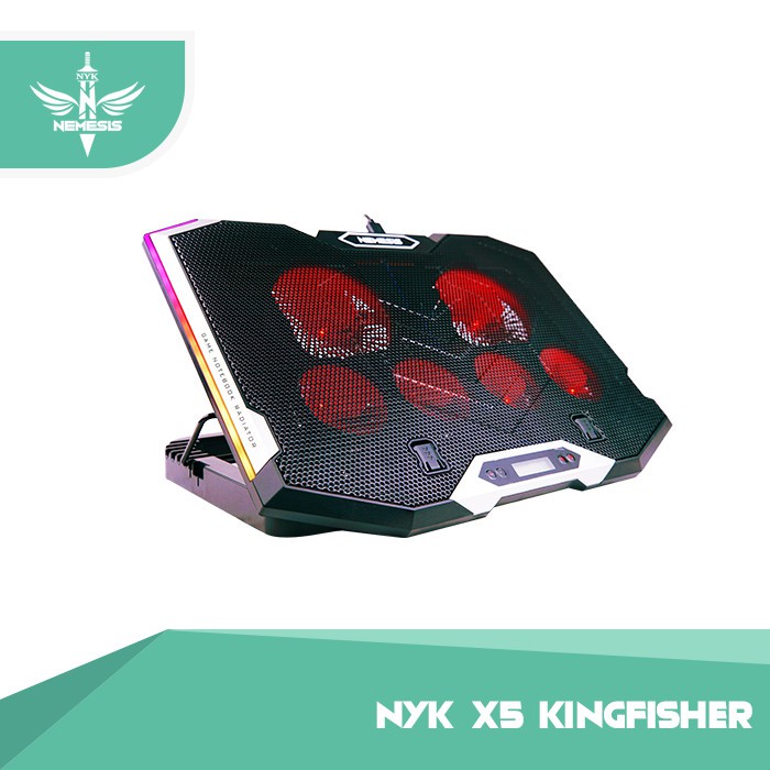 NYK X-5 KINGFISHER / Cooler Gaming / NYK X5 Cooling pad NYK RGB / Cooler laptop pendinging laptop