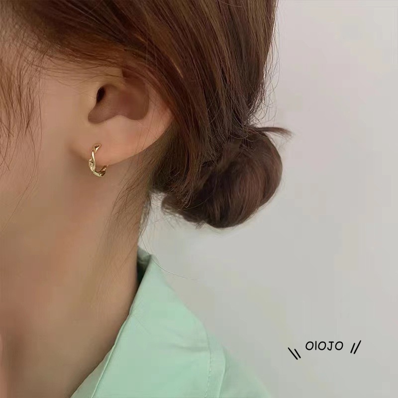 Anting Bulat Kecil Model Twist Untuk Wanita - ol2