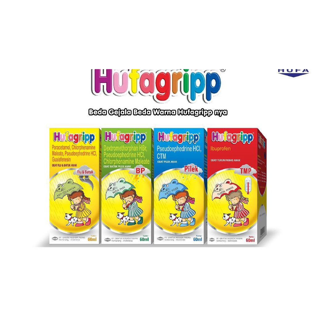 HUFAGRIP BATUK PILEK | HUFAGRIP PILEK | HUFAGRIP DEMAM 60ML