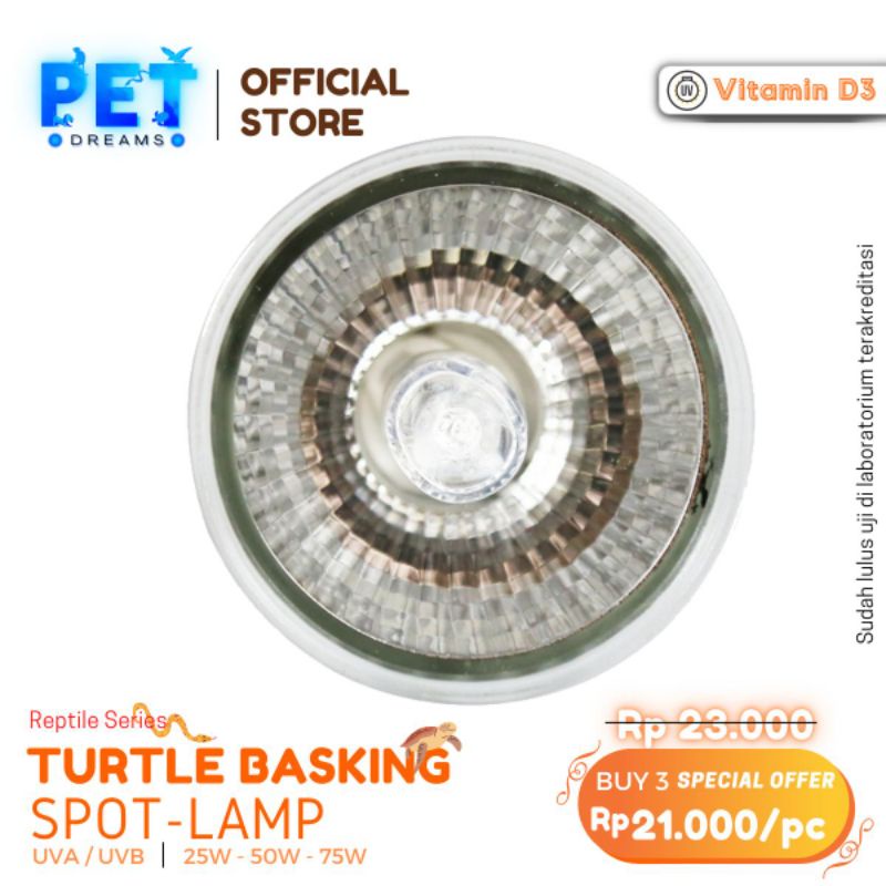 LAMPU UVA UVB HALOGEN 25W 50W 75W PENGHANGAT REPTILE REPTIL TORTO SULCATA NOMOY KECIL ND-10