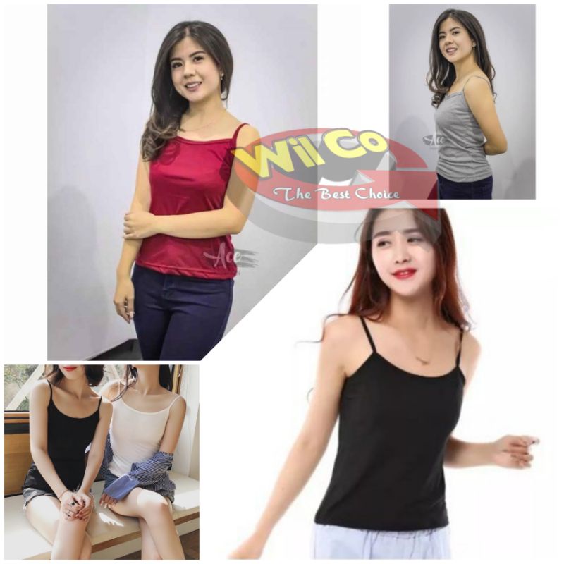K378 (1-3 pcs) Golden Nick Tanktop Tali Kecil, Singlet Wanita Golden Nick Size XL XXL