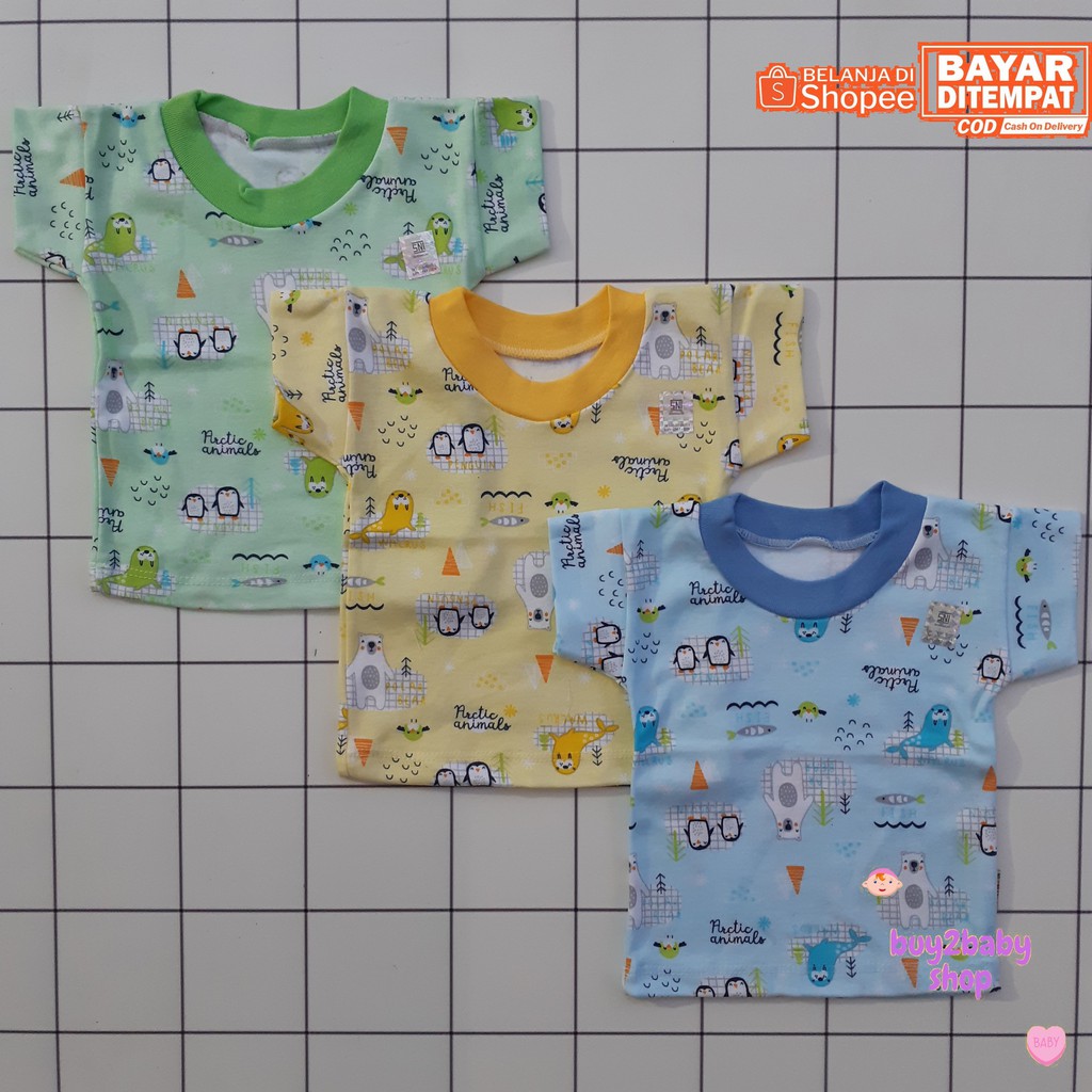 Kaos Oblong Bayi Balita Vinata Warna Motif 0-12 Bulan 3 PCS