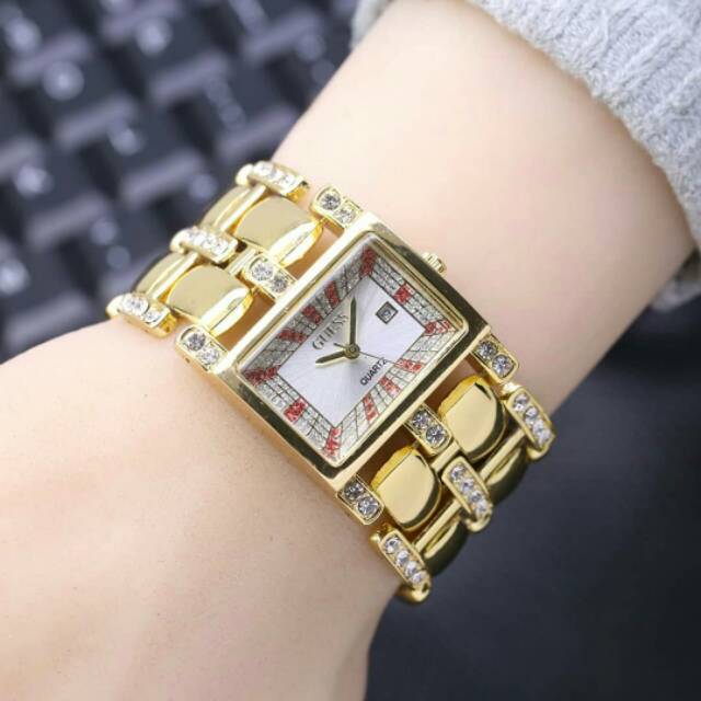 JAM TANGAN FASHION WANITA STAINLESS + BOX &  BATU BATRE CADANGAN