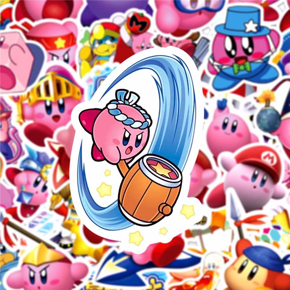 Agustin Kirby Star Kids Gift 50pcs/pack Scrapbooking Ally Stationery Stiker Untuk Koper Laptop Fans Koleksi Hadiah Stiker Anime