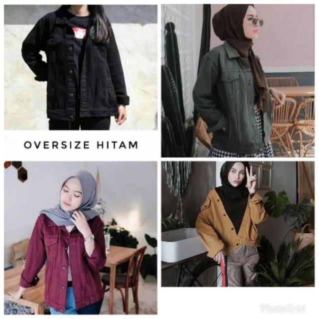 Promo bayar ditempat / COD jaket jeans oversize wanita jaket denim jaket jumbo