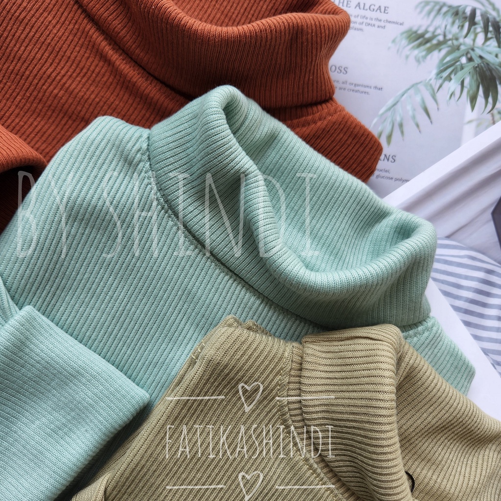 RIB Turtle neck ANAK PREMIUM TEBAL kerah TINGGI/ KAOS TURTLENECK ANAK LENGAN PANJANG