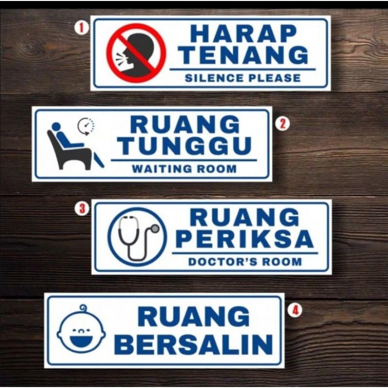 

stiker RUANG PERIKSA/RUANG TUNGGU 7.5X23CM sign rambu k3