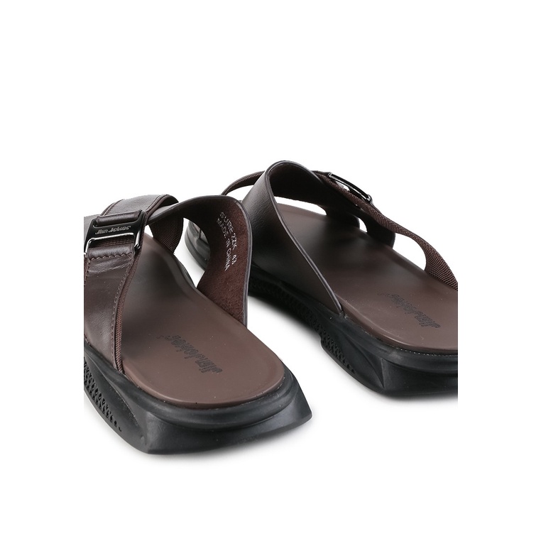 SANDAL CASUAL JIM JOKER PRIA ORIGINAL SLIDE KULIT BRANDED COKLAT JJ40